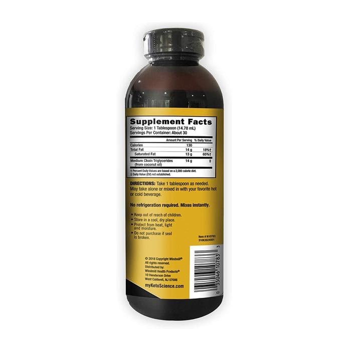 [Australia] - KETO SCIENCE Ketogenic MCT Oil, Dietary Supplement, Made from 100% Coconuts, Promotes Energy, Unflavored, 15 Fl Oz 