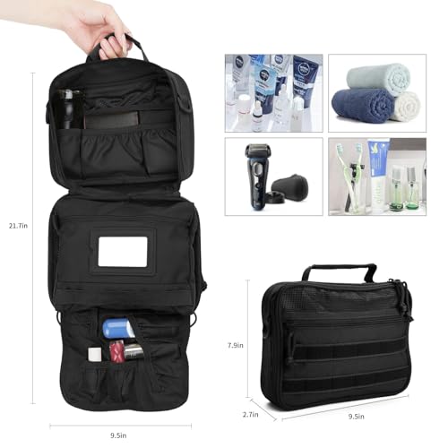 SUNRISING Travel Toiletry Bag Men Black and Khaki（No molle）