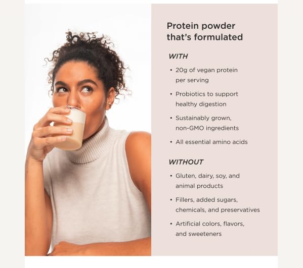 JSHealth Vegan Pea Protein Powder with Probiotics - Vanilla Bean Flavor - Gluten Free, Non GMO, Plant Based Protein Drink Mix, 300g 300 g (Pack of 1)