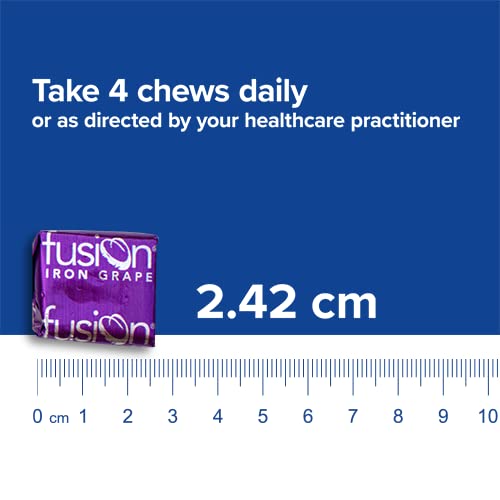 [Australia] - Bariatric Fusion Iron Soft Chew with Vitamin C | Grape Flavored | Chewy Vitamin for Bariatric Patients | Gluten Free | Iron Supplement for Women and Men | 60 Count | 2 Month Supply 
