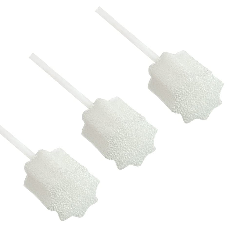 Oral Swabs Disposable- Untreated and Unflavored Mouth Oral Cleaning Sponge Toothbrushes White 100 Counts