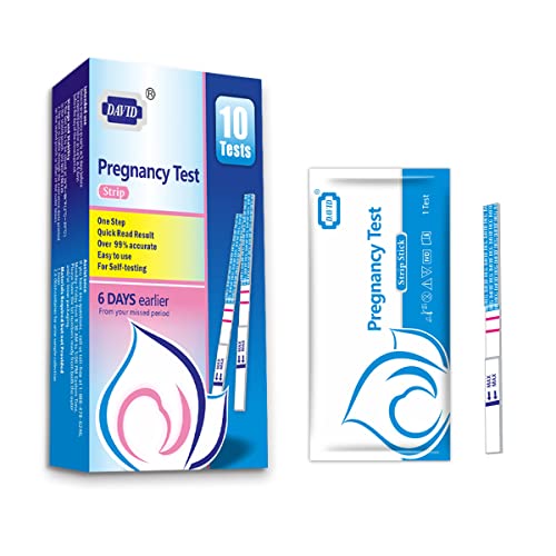 DAVID HCG 16-Count Pregnant Test Early Detection, Pruebas De Embarazo 6 Days Sooner Than Missed Period, 13 HCG Strips and 3 HCG Sticks Combo