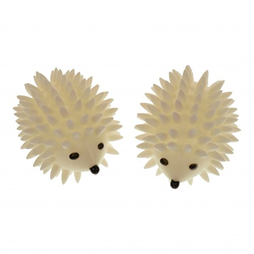 [Australia] - Kikkerland Hedgehog Laundry Dryer Balls, Reusable Laundry Softener, Reduces Clothing Wrinkles and Saves Drying Time, Plastic, White, 1 EA, Set of 2 