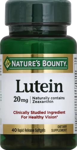 [Australia] - Nature's Bounty Lutein Pills, Eye Health Supplements and Vitamins, Support Vision Health, 20 mg, 40 Softgels 20mg 40 Count (Pack of 1) 