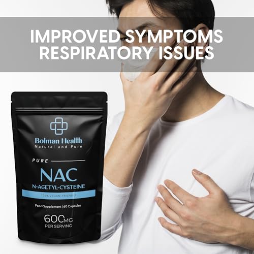 N-Acetyl-Cysteine (NAC) Capsules | 600mg Per Serving | 60 Capsules | 30 Day Supply | Supports Immune Function, Brain Function & Respiratory Health | Vegan | Non-GMO (Pack of 2) 60 count (Pack of 2)