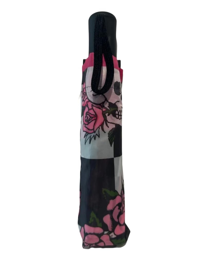 ED HARDY Tattoo Skull/Rose Auto Open Close Compact Umbrella