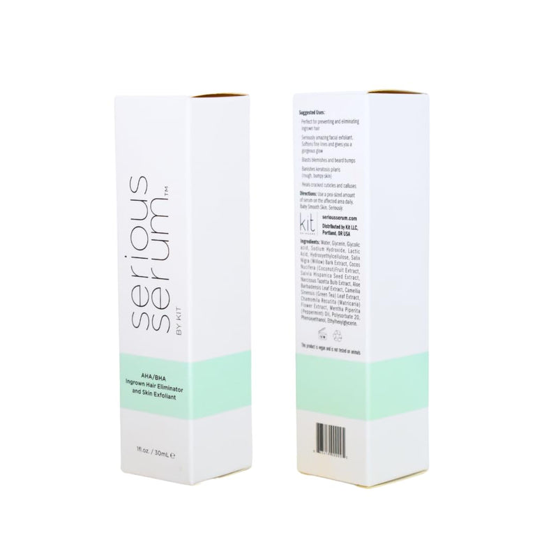 [Australia] - Serious Serum Exfoliating Ingrown Hair Serum – Glycolic, Lactic & Salicylic Acid Formula for Smooth Skin – Razor Bumps, Ingrown Hairs & Razor Burn – Hydrating Formula for Post-Shave & Waxing Care 