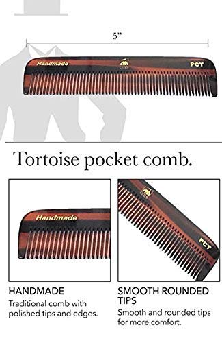 Handmade Hair Comb Set - 4 Piece Professional Grooming Kit for Men & Women (Dressing, Folding, Pocket & Mustache Combs)