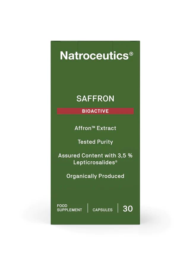 Saffron Bioactive 30 Vegan Capsules, Affron Extract, Tested Purity, Assured Content with 3.5% Lepticrosalides, Organically Produced