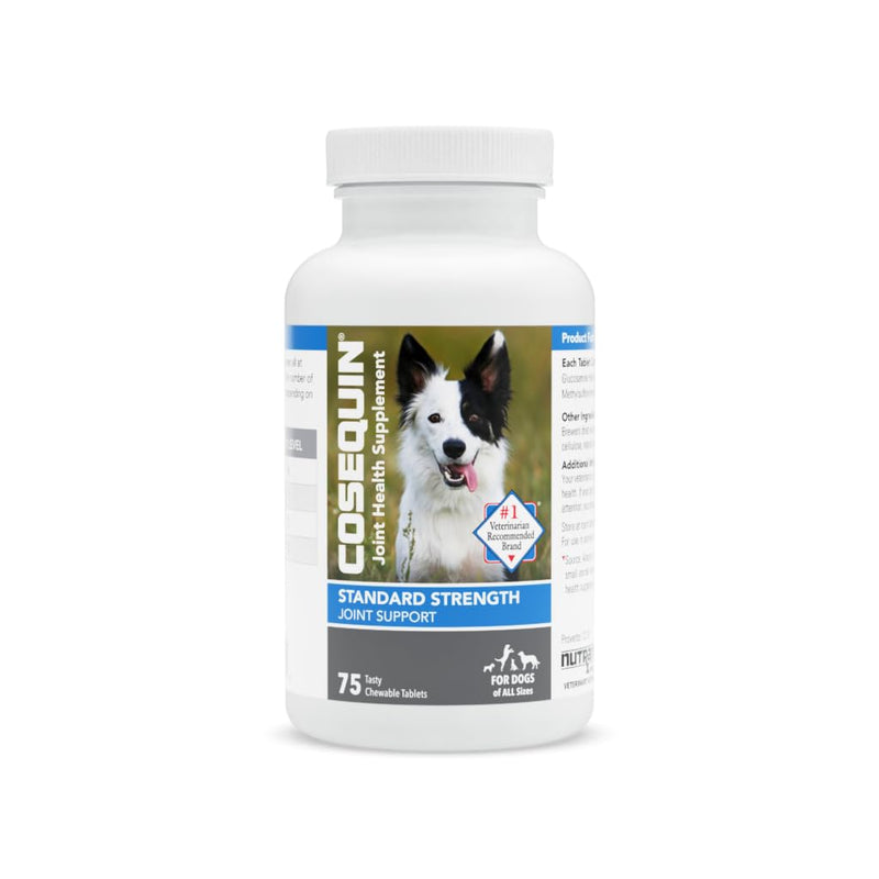 Nutramax Cosequin Standard Strength Joint Health Supplement for Dogs, with Glucosamine and MSM, 75 Chewable Tablets (Pack of 2) 75Count (Pack of 2) - PawsPlanet Australia
