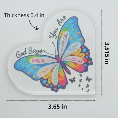 Christian Gifts for Women Acrylic Heart Plaque, Inspirational Scripture