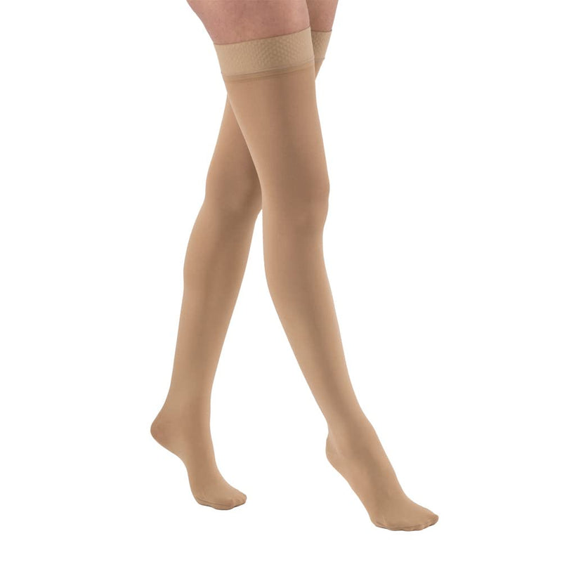 [Australia] - JOBST Relief Thigh High Graduated Compression Stockings 15-20mmHg - Comfortable Unisex Design with Silicone Dot Band - Closed Toe, Beige, X-Large X-Large (1 Pair) 