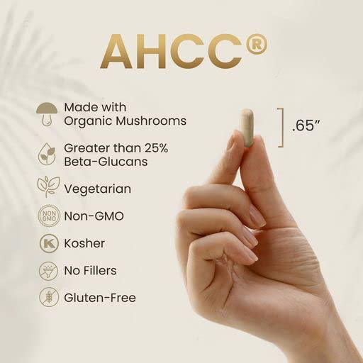 [Australia] - Premium AHCC & Shiitake Mushroom 1100 mg per Serving Supplement, Natural Immunity Booster, Maintains Natural Killer Cell Activity | AHCC is Proven in 30+ Studies | 30-Day Supply, 1-Pack 90 Count (Pack of 1) 