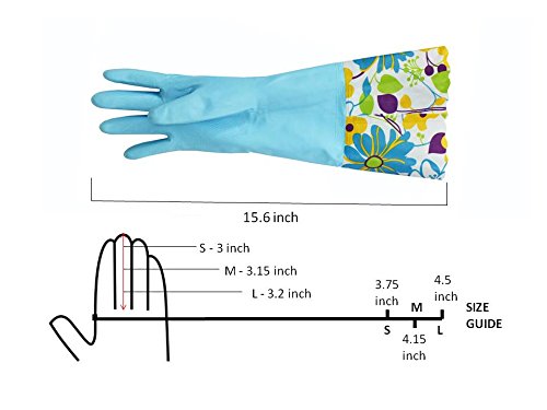 [Australia] - 2 PAIRS Household Gloves Latex Free Cleaning Gloves with Soft Lining Long Cuff waterproof Medium (Pack of 2) Pink/Blue 