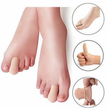 [Australia] - Makhry 4pcs Adjustable Cuttable Gel Toe and Finger Cap Lined Gel Toe Covers Sleeves Ribbed Knit Toe Caps Digital Caps (XL) X-Large (Pack of 4) 
