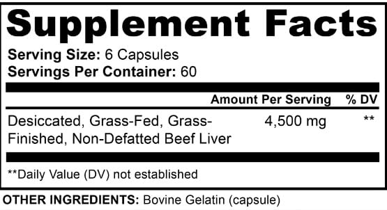 [Australia] - Grass Fed Beef Liver Capsules, Supports Energy Production, Cleansing, Digestion, Immunity and Full Body Wellness, Non GMO, Freeze Dried Liver Support Supplement, 360 Capsules 