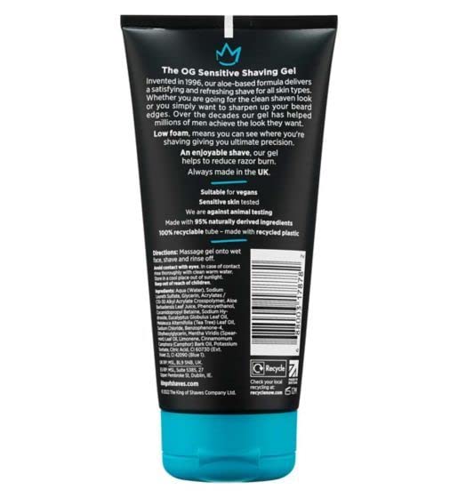 [Australia] - King of Shaves Sensitive Shaving Gel, Low Foam for a Refreshing and Precise Shave 4 x 175ml 175 ml (Pack of 4) 