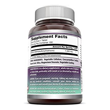 [Australia] - Amazing Formulas MSM (Methylsulfonylmethane) Supplement | 1500 Mg Per Serving Supplement | 180 Tablets | Non-GMO | Gluten Free | Made in USA 