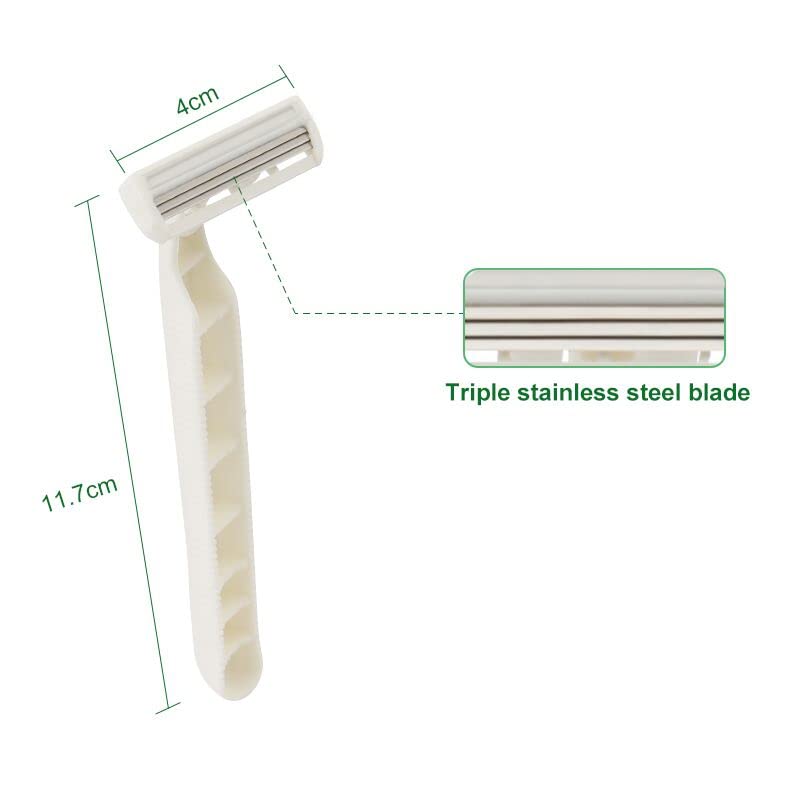 [Australia] - Hair Removal Crazors 3 Blades – Disposable Razors for Men/Women's Grooming – Single-Use Body & Face Shaver – Raw-Material Earth+Skin Loving Travel-Size Toiletries – 8-Pack by MyFriendly 