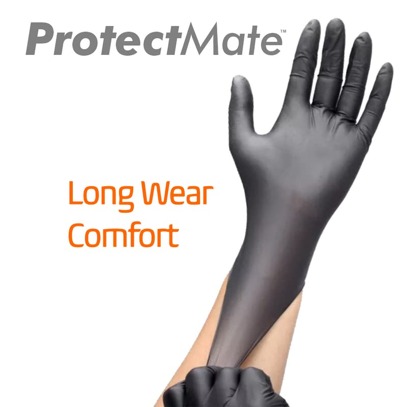 [Australia] - Black Nitrile Gloves- Industrial Strength, 5 mil Thickness, Gloves Disposable Latex Free, Food-Prep Disposable Gloves- Ideal for BBQ, Barber, Cleaning- Large (Box of 100) Large (Box of 100) Black 