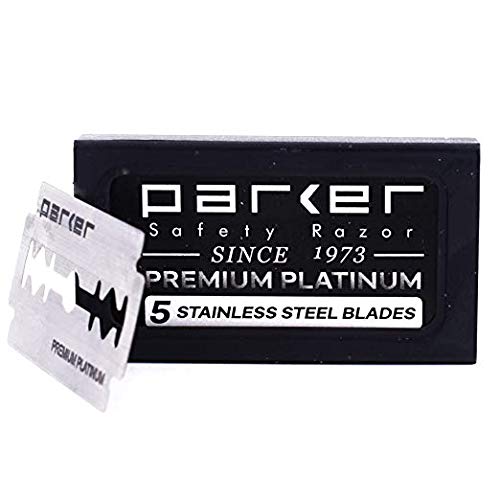 [Australia] - Parker 98R Heavyweight 3-Piece Double Edge Safety Razor – Long Handle, Closed Comb Design for Smooth Wet Shaving, Includes 5 Platinum Blades – Iconic Brand in Traditional Shaving Silver 1 Count (Pack of 1) 
