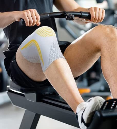 [Australia] - Bracoo KE92 Knee Sleeve for Men and Women | Elastic knee support with compression effect and side stabilizers - ideal for volleyball, fitness, sports and everyday life (Black Pair, M) Black Pair 