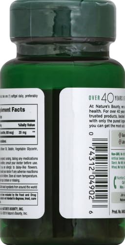 [Australia] - Nature's Bounty Lutein Pills, Eye Health Supplements and Vitamins, Support Vision Health, 20 mg, 40 Softgels 20mg 40 Count (Pack of 1) 