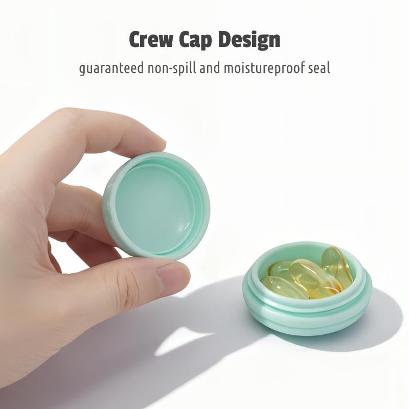 4pc Small Discreet Pill Organizer for Purse & Pocket, Cute Macaron Shaped Pill Case, Lightweight Daily Vitamin Box, Funny Airtight Moistureproof Medicine Container Bgpp