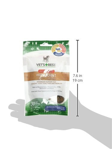 Vet's Best Hip & Joint Soft Chew Dog Supplements | Formulated with Glucosamine and Chondroitin to Support Dog Joint and Cartilage Health | 30 Day Supply Advanced Formula - PawsPlanet Australia