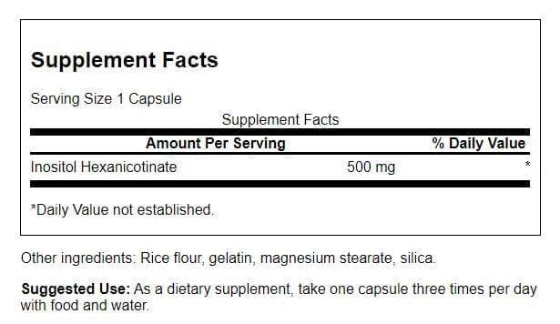 Swanson Flush Free Niacin 500 Milligrams, 240 Capsules | Supports Cardiovascular Health, Promotes Carbohydrate Metabolism and Formulated to Eliminate the Natural Flushing of Niacin