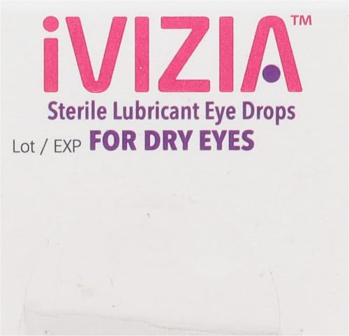 iVIZIA Sterile Lubricant Eye Drops for Dry Eyes, Preservative-Free, Moisturizing, Dry Eye Relief, Contact Lens Friendly, 0.33 fl oz Bottle 10ml