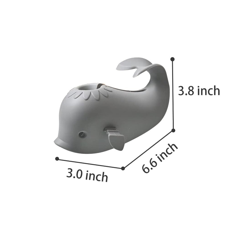 [Australia] - Faucet Cover Bathtub Baby Tub - Bath Spout Cover Baby Bathtub, Faucet Cover Baby Bathtub Silicone Whale for Kids, Toddler, Infant Grey 