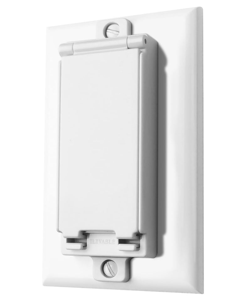 [Australia] - Light Switch Guard, ILIVABLE Child Proof Switch Plate Cover Prevents Kids or Accidental Turned On/Off Switch While Allowing Access (White, 2 Pack) 