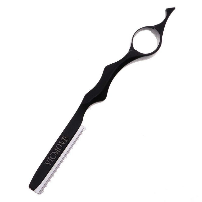 [Australia] - Professional Hair Styling Thinning Texturizing Cutting Feather Razor + 10 Replacement Blades Stainless Steel Black Color 11 Piece Set 