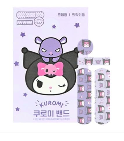[Australia] - Kitty Friends Waterproof & Assorted Bandages ‚Äì 22 Count (Purple Kuromi Design, Sterile First Aid) 