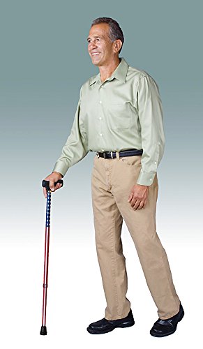 [Australia] - Carex USA Flag Derby Cane - American Flag Cane - Red, White, Blue Walking Cane, Height Adjustable U.s. Flag 1 Count (Pack of 1) 