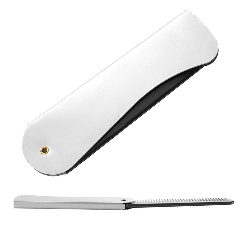 [Australia] - Beard comb men, beard comb men, pocket comb, folding comb, mini comb, pocket comb men, made of stainless steel, foldable, 1 piece 