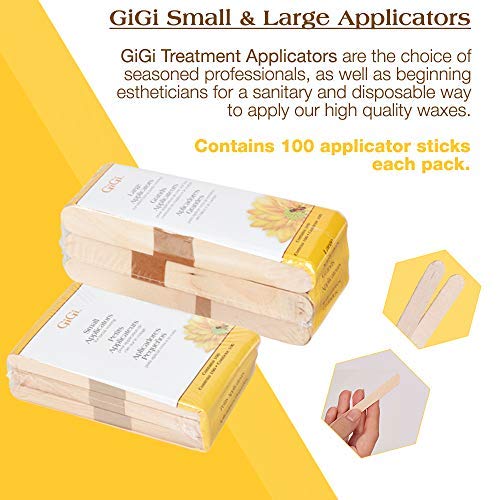 GiGi Wax Sticks for Hair Removal – Large & Small Wax Applicator Sticks, Wooden Waxing Stick for Face, Eyebrow, & Body Waxing, 100 ct, Pack of 2 Standard 1 Count (Pack of 200)