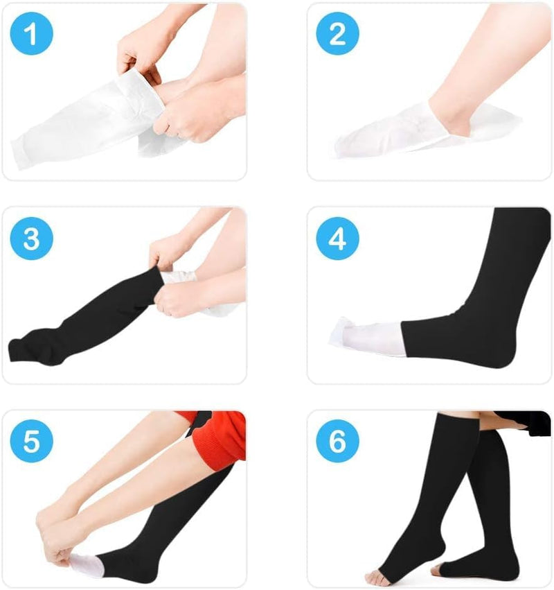 [Australia] - Medical compression stockings for women and men 20-30 mmHg, professional care for ankles, support stockings with gradient compression for varicose veins, promoting blood circulation - Black XXL Black 