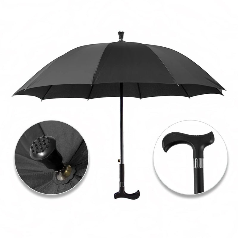 Walking Cane Umbrella, Walking Sticks Crutch Umbrella, Heavy Duty Frame,Lightweight - Windproof Umbrella Cane,Great Gift for Birthday,Christmas,Father's Day,Men,Women