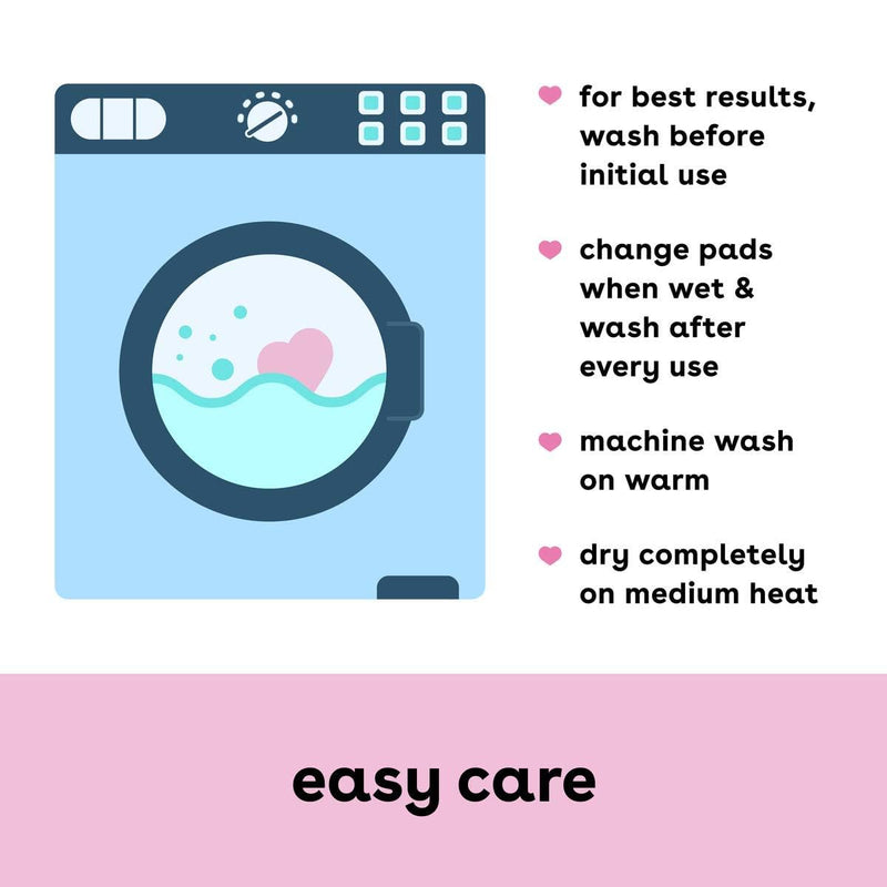 [Australia] - Bamboobies Women’s Nursing Pads, Reusable and Washable, Blue and Light Pink, 3 Regular Pairs and 1 Overnight Pairs, Leak-Proof Pads for Breastfeeding, 4 Pairs 8 Pads Blue + Pink 