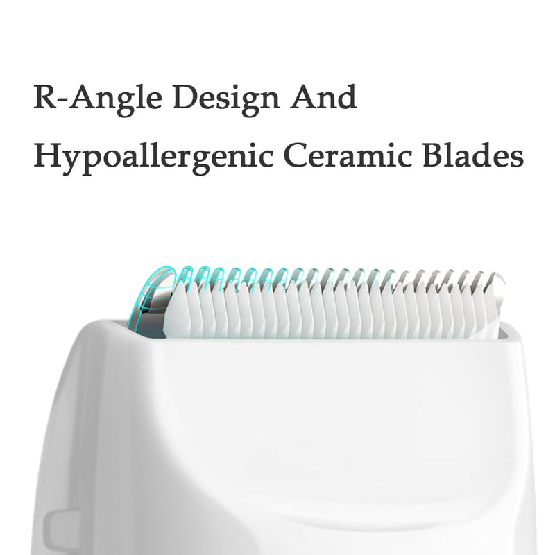 Bikini Trimmer for Women, Electric Razors for Pubic Legs Body Hair, Face Shaver Hair Trimmer Wet/Dry Body Shaver Groomer Replaceable Ceramic Blade Heads Waterproof Hair Removal, Gifts for Women White