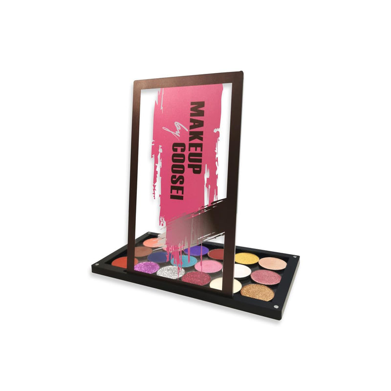 [Australia] - Coosei Magnetic Makeup Palette, Clear Acrylic, 9.7x5.5x0.47 inches, Empty Palette for Eyeshadow, Lipstick, Blush with 20 Magnetic attraction Stickers +10pcs empty stainess pans 