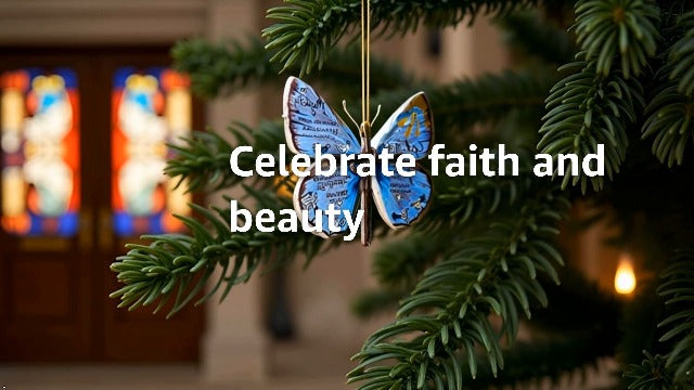 Christmas Tree Ornaments, Decorative Butterfly Cross with Jeremiah Scripture, Black Hanging Holiday Decor Accessories