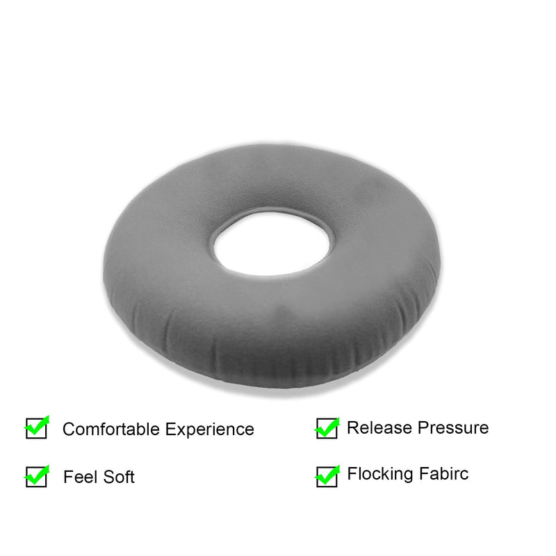 [Australia] - Inflatable Ring Cushion Hemorrhoid Seat Pillow Round Wheelchairs Seat Cushion Ring Pillow Cushion Relieve Coccyx & Tailbone Pain for Home, Car or Office (Gray) Gray 