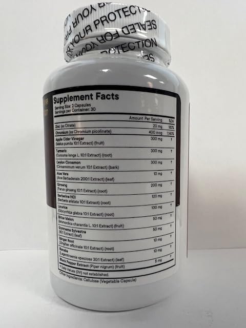 [Australia] - Berberine HCL Plus Ceylon Cinnamon Turmeric Licorice Extract, Gymnema Sylvestre, Apple Cider Vinegar, Berberine HCI Root Supplements Pills - 120 Count 