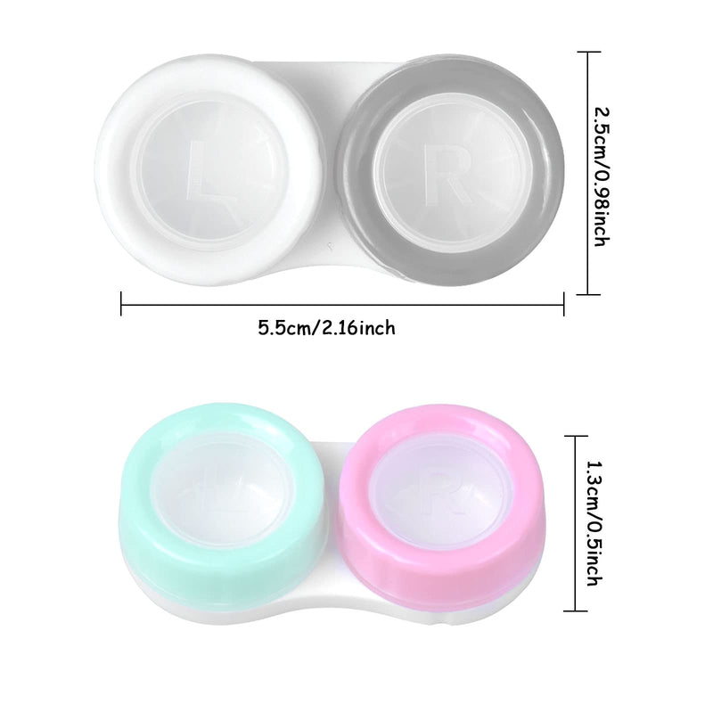 [Australia] - 20PCS contact lens container, lens container, contact lens container set, glasses case, portable, travel contact lens set, contact lens box with screw cap for home and travel, 5 colors 