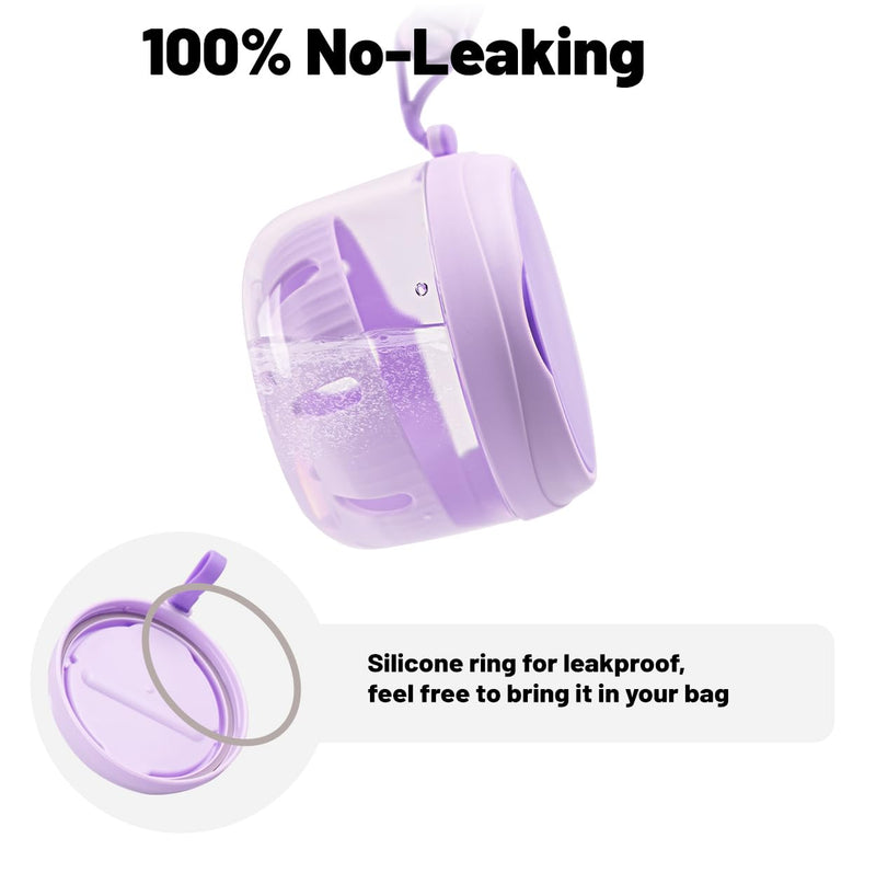 [Australia] - Denture Case with Strainer and Mirror, Leak Proof Denture Bath Cup for Travel, Purple Denture Container Cups for Soaking Full & Partial Dentures, Retainers with Denture Brush, Aligner Removal Tool 