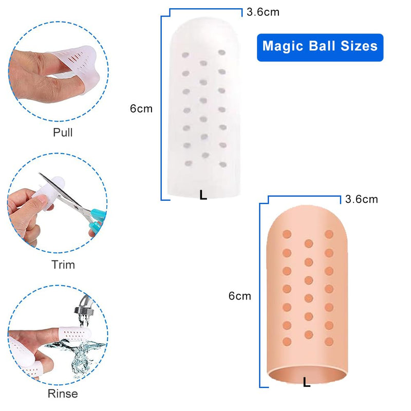 [Australia] - Finger protection silicone, pack of 12 gel finger cots, breathable fingertip protection, finger protection, finger sleeves, thumb protection, silicone finger protection, finger protection support, finger cots thumb protection 3 pairs beige + 3 pairs white 