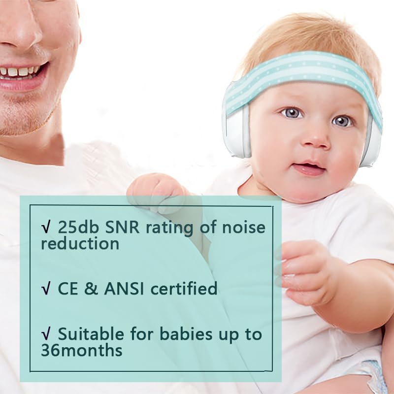 [Australia] - Adjustable Baby Noise Cancelling Headphones Ear Protection Noise Reduction Earmuffs for Babies up to 36 Months Blue 